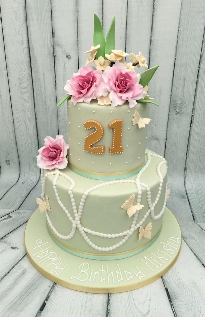 Two tier 21st Birthday Cake