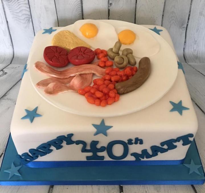 English Breakfast Birthday Cake
