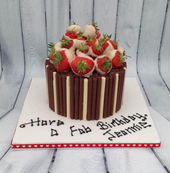 Strawberries and Cream Birthday Cake