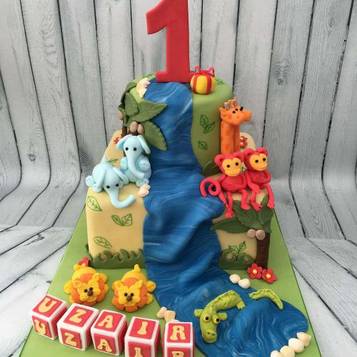 Animal Cake for a 1st Birthday