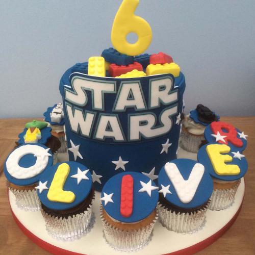 Star Wars Birthday Cake and Cupcakes